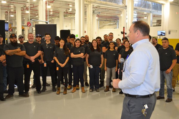 Hanford City Manager Darrell Pyle was on hand to welcome a new employee group to Faraday Future on Tuesday, Sept. 11. The electric vehicle company continued its Hanford expansion.